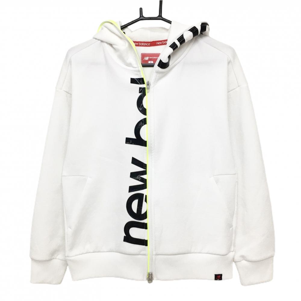ニューバランスゴルフ ジップパーカー 白×黒 ビッグプリント レディース 2(L) ゴルフウェア New Balance