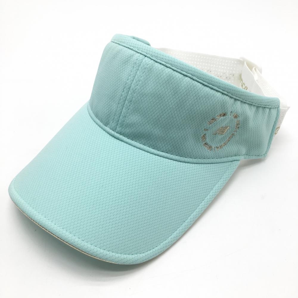 【超美品】ニューバランスゴルフ サンバイザー ライトブルー×白 ベルトゴム  レディース FR ゴルフウェア 2023年モデル New Balance