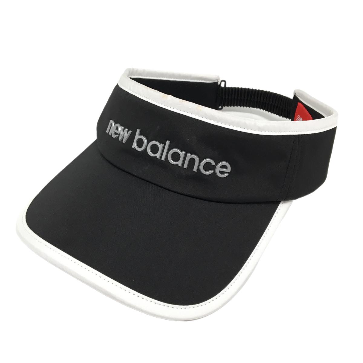 ニューバランスゴルフ サンバイザー 黒×白 フロントロゴ レディース FR ゴルフウェア New Balance