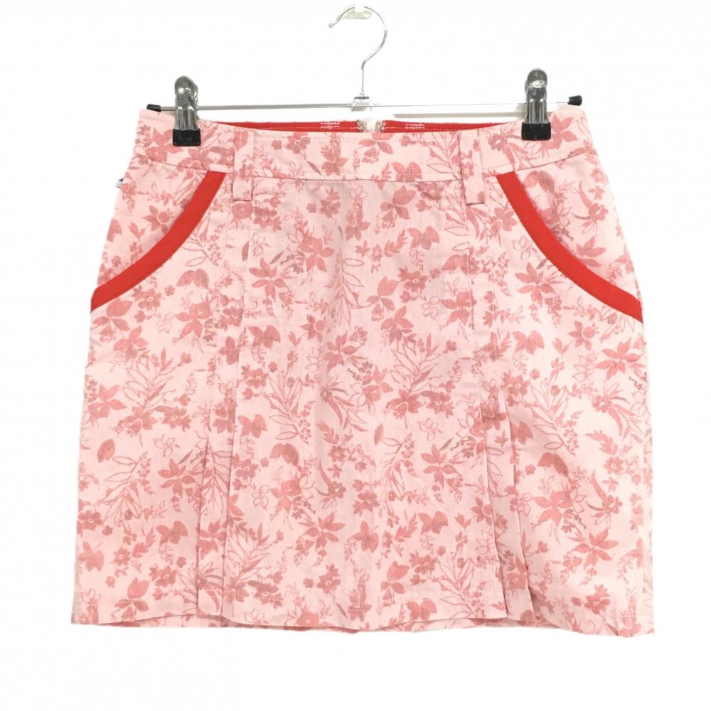 【超美品】パラディーゾ スカート ピンク×レッド 花柄 インナーパンツ付  レディース M ゴルフウェア Paradiso