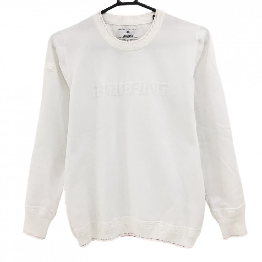 ブリーフィング セーター 白 ロゴ ニット  レディース M ゴルフウェア BRIEFING