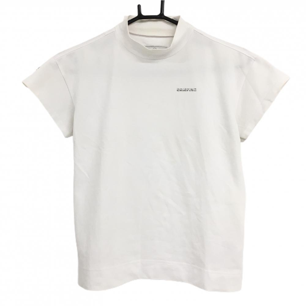 ブリーフィング 半袖ハイネックシャツ 白 ロゴシルバー  レディース XS ゴルフウェア BRIEFING