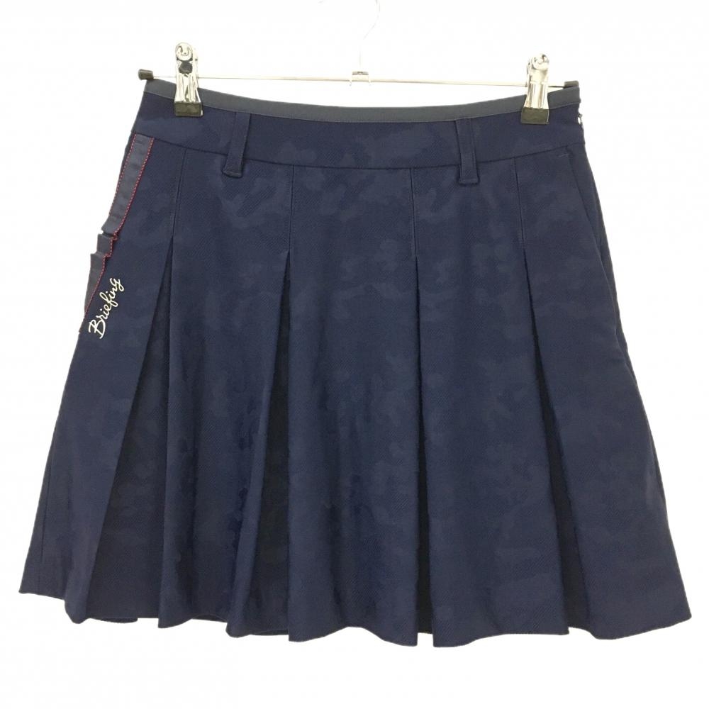 【超美品】ブリーフィング スカート ネイビー 迷彩 カモフラ 内側インナーパンツ レディース M ゴルフウェア 2023年モデル BRIEFING