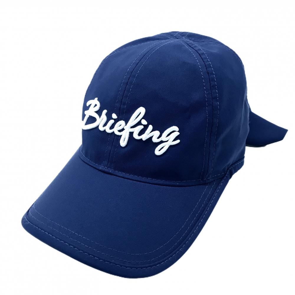 【超美品】ブリーフィング キャップ ネイビー×白 後ろリボン 立体ロゴ レディース FREE ゴルフウェア BRIEFING