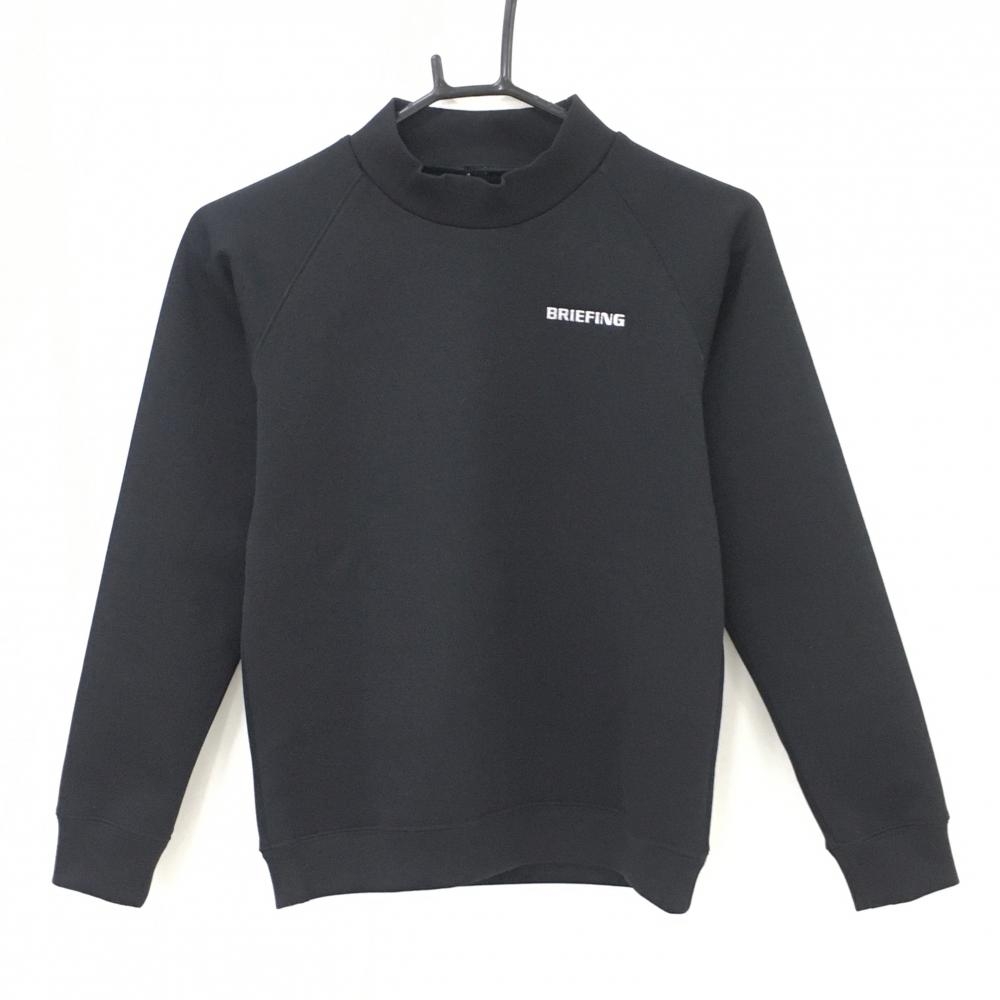 【超美品】ブリーフィング ハイネックトレーナー 黒 ダンボールニット調 背面エンボスロゴ レディース XS ゴルフウェア BRIEFING
