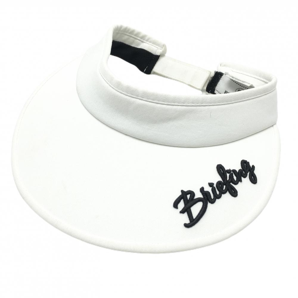 ブリーフィング サンバイザー 白×黒 つばロゴ刺しゅう レディース FREE ゴルフウェア BRIEFING