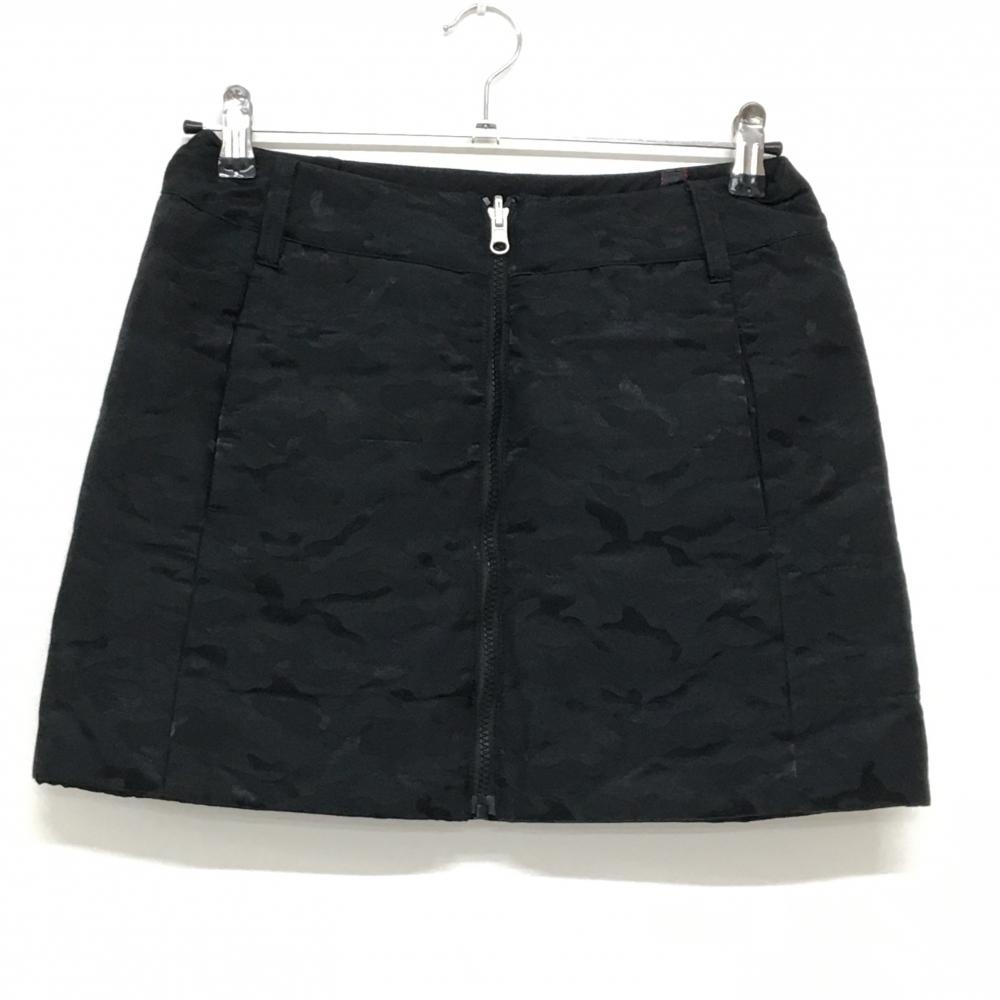 【超美品】ブリーフィング 中綿リバーシブルスカート 黒 カモフラ柄地模様 迷彩 片面無地 レディース S ゴルフウェア BRIEFING