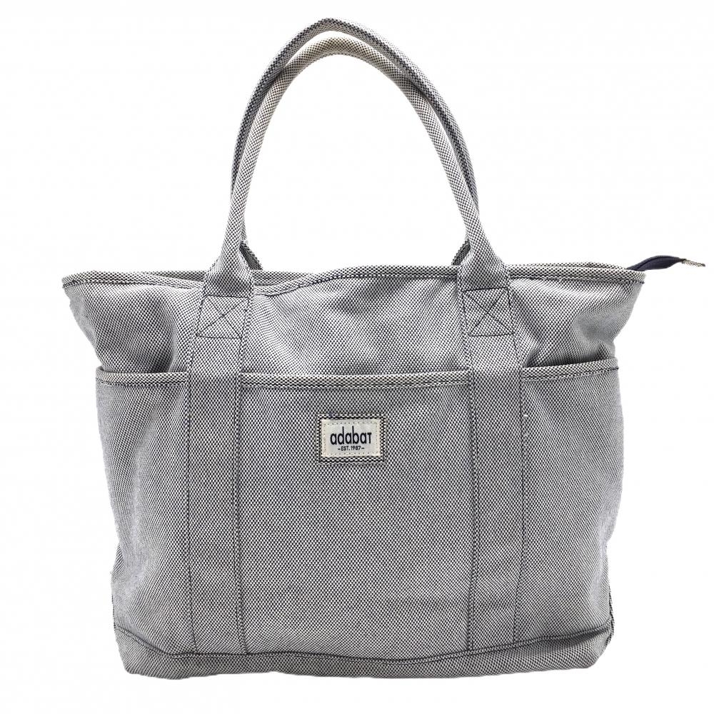 アダバット ボストンバッグ ネイビー×白 織生地 ゴルフ adabat