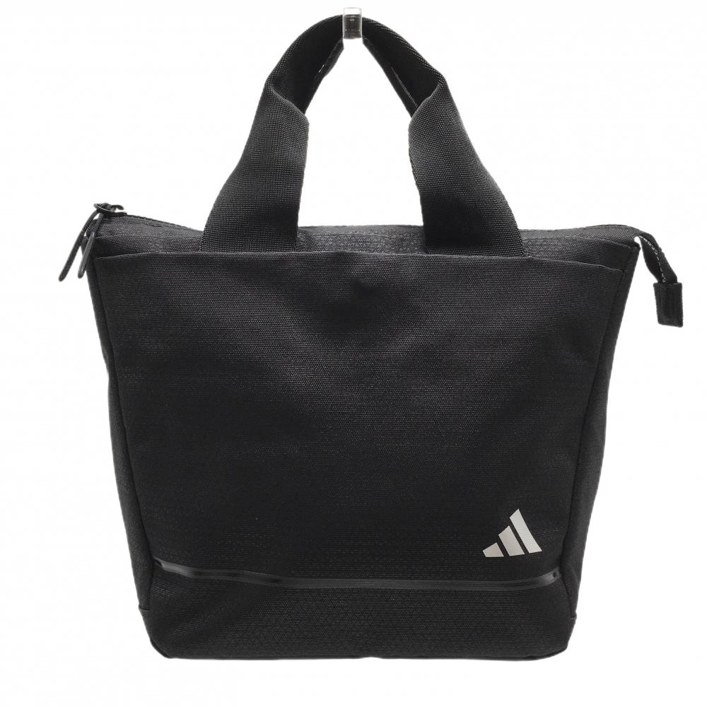【美品】アディダス カートバッグ 黒 地模様 外ポケット付 ゴルフ adidas