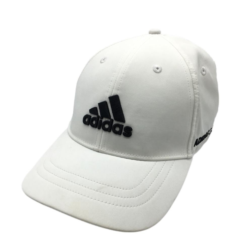 アディダス キャップ 白×黒 立体ロゴ刺しゅう  フリーサイズ ゴルフウェア adidas