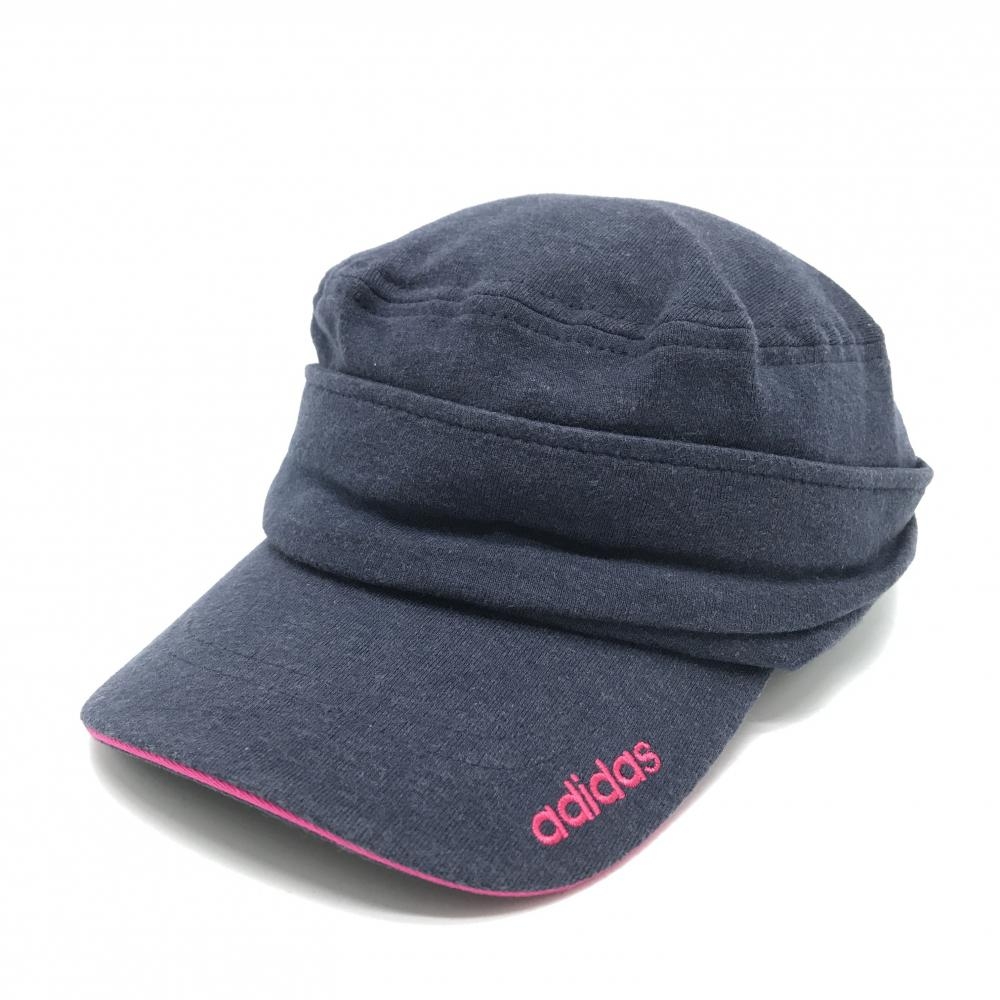 アディダス 2WAYワークキャップ 杢ネイビー ロゴ  フリー（56cm-58cm）  ゴルフウェア adidas