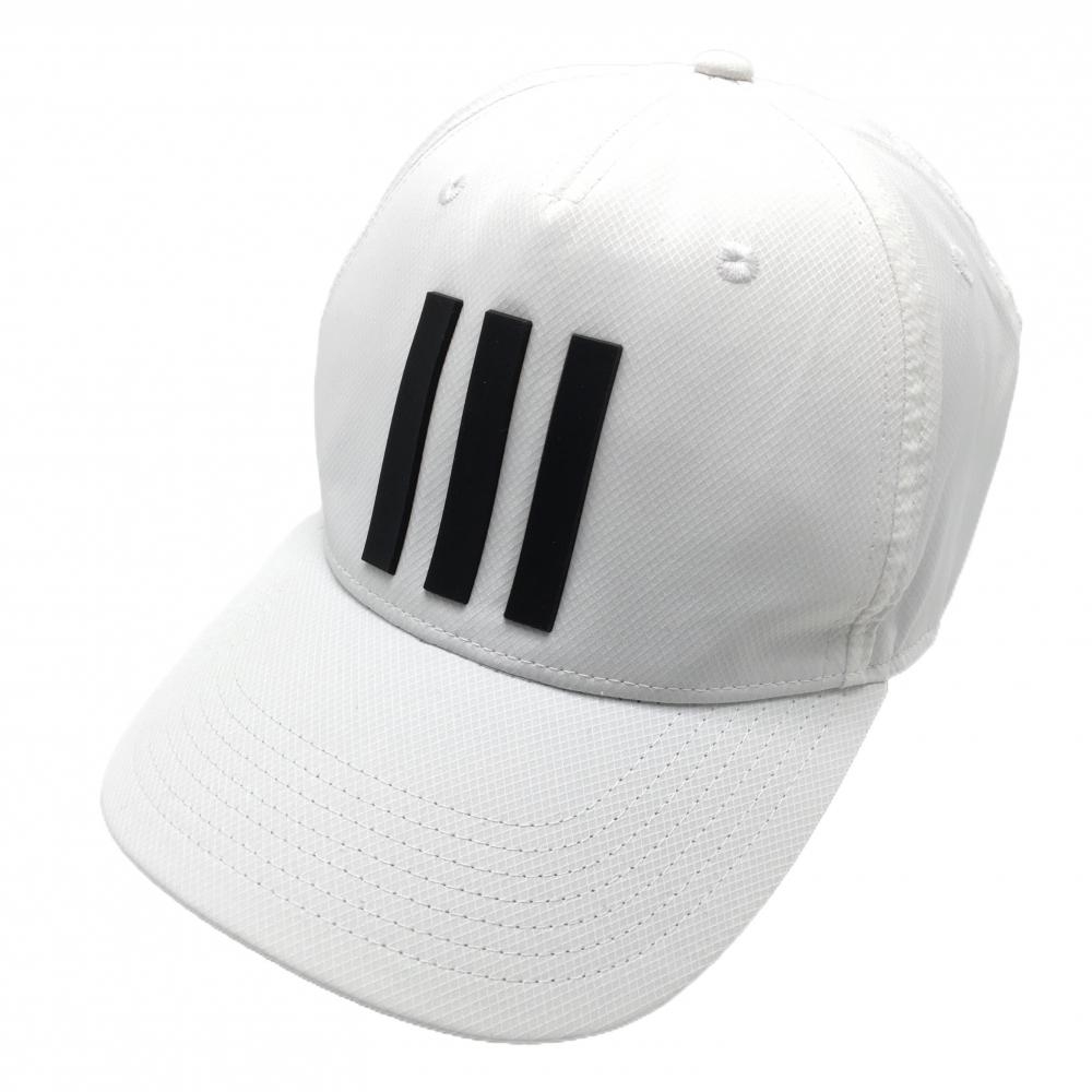 アディダス キャップ 白×黒 フロントロゴ ONE　SIZE　OSFX(57-60cm)　フリーサイズ   ゴルフウェア adidas