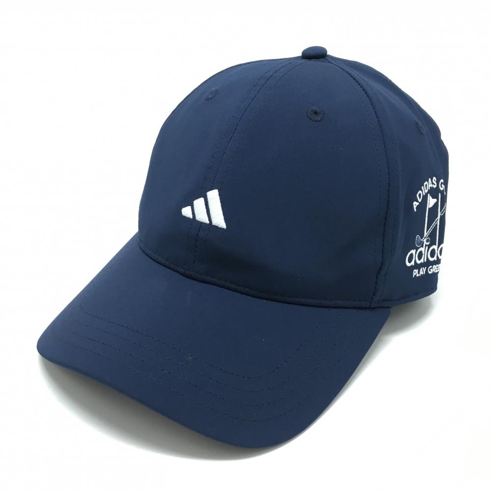 【未使用品】アディダス キャップ ネイビー×白 ロゴ刺しゅう  OSFX(57-60cm)   ゴルフウェア adidas