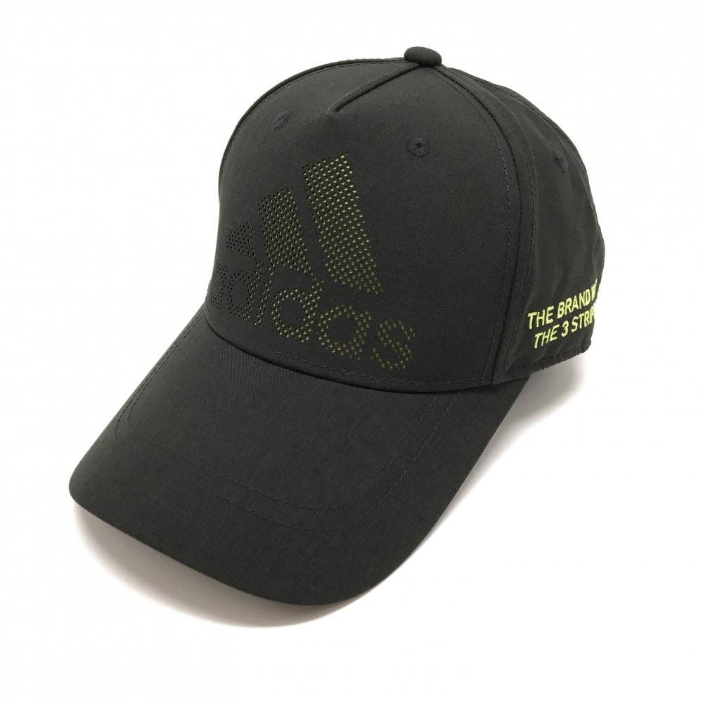 【超美品】アディダス キャップ 黒 ロゴパンチング フリー   ゴルフウェア adidas