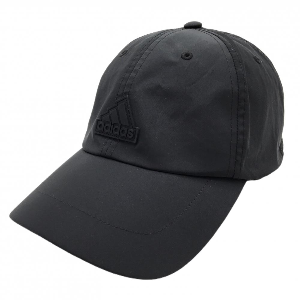 【美品】アディダス キャップ 黒 ロゴ  OSFL(60～63㎝)   ゴルフウェア adidas