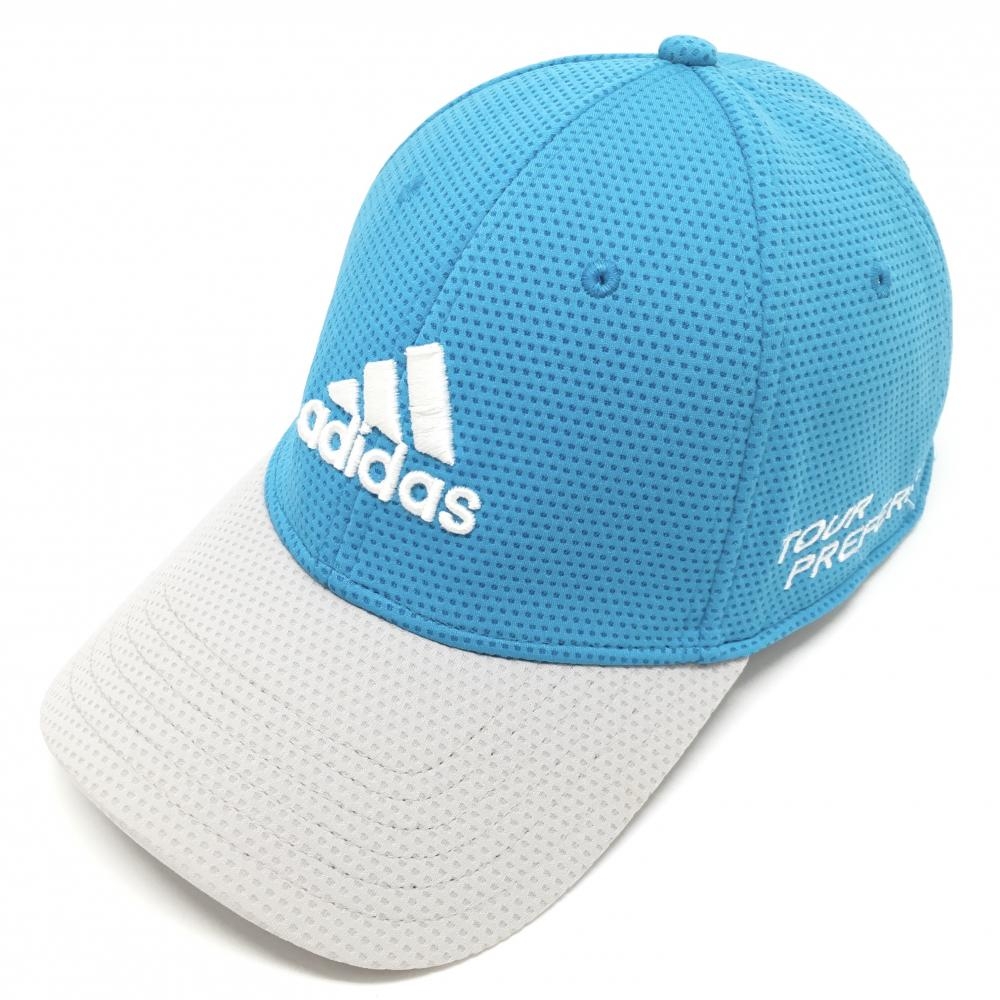 【未使用品】アディダス キャップ ライトブルー×ライトグレー テーラーメイド ロゴ白 ONE SIZE FITS ALL   ゴルフウェア adidas