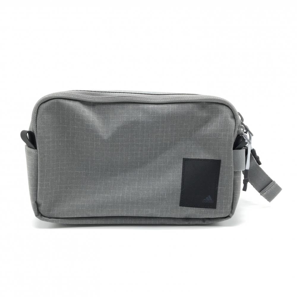 【超美品】アディダス ポーチ グレー ロゴワッペン カートバッグ ゴルフ adidas