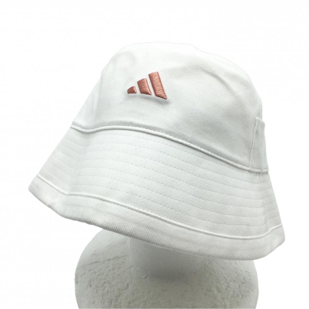 【新品】アディダス ハット 白 ロゴ刺しゅう 微起毛 OSFX(57-60cm)   ゴルフウェア adidas