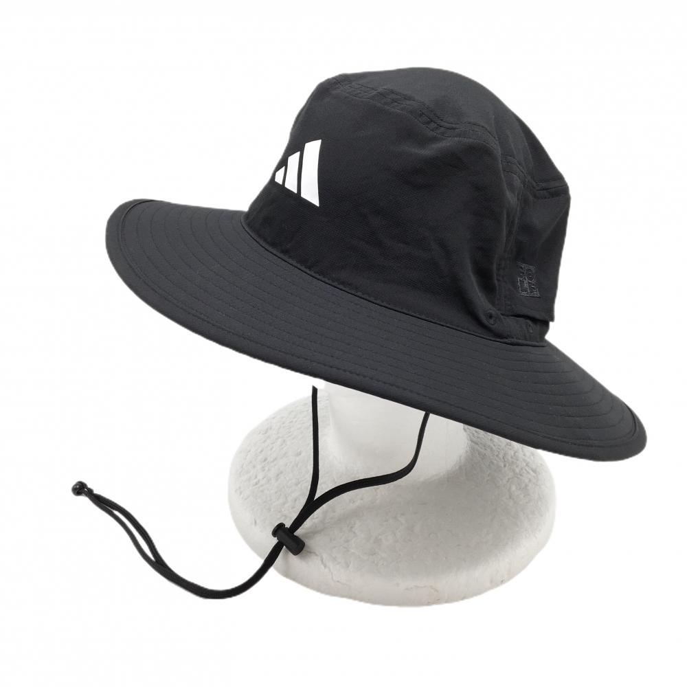 【超美品】アディダス ハット 黒 ドローコード 内側ゴム S/M   ゴルフウェア 2024年モデル adidas