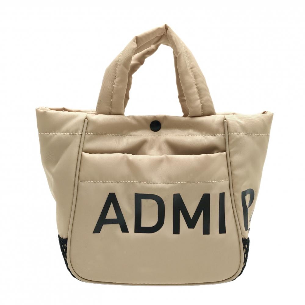 【超美品】アドミラル カートバッグ ベージュ×黒 一部メッシュ ビッグロゴ ゴルフ 2024年モデル Admiral