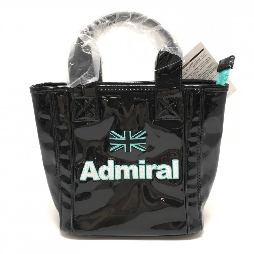 【新品】アドミラル カートバッグ 黒×ミントブルー エナメル ゴルフ Admiral