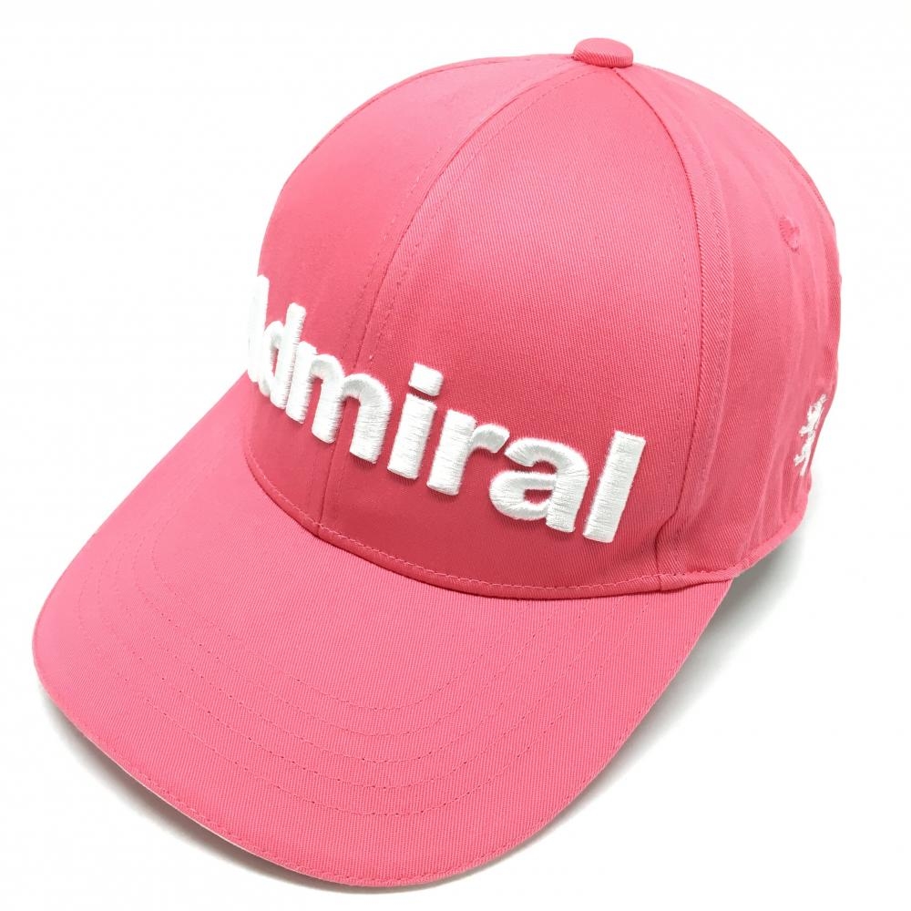 【超美品】アドミラル キャップ ピンク×白 立体ロゴ刺しゅう フリー(57㎝)   ゴルフウェア Admiral