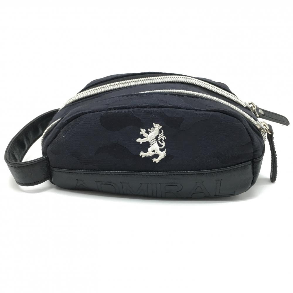 【超美品】アドミラル ポーチ 黒 迷彩 カモフラ 小物入れ ゴルフ Admiral