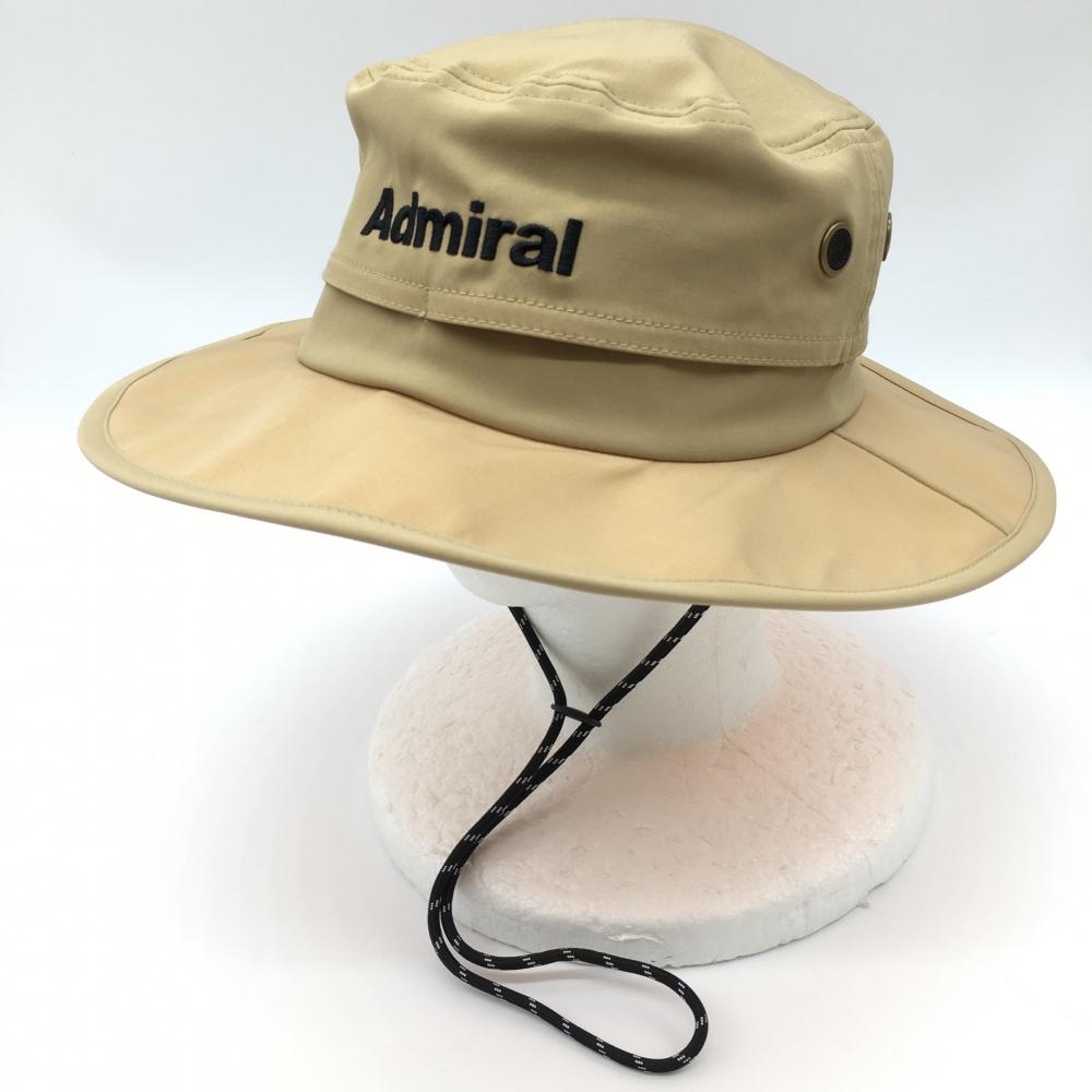 【超美品】アドミラル レインハット ベージュ×オレンジ つば裏ロゴ 裏メッシュ フリー58cm ゴルフウェア Admiral