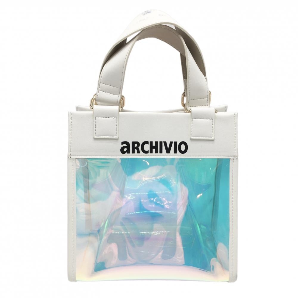 アルチビオ クリアカートバッグ 白 ロゴプリントゴルフ archivio