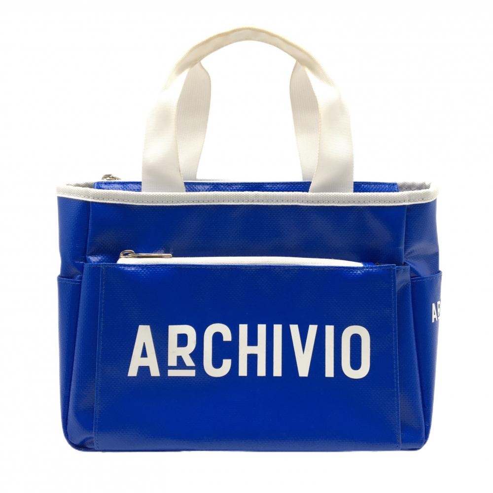 アルチビオ カートバッグ ブルー×白 内外サイドポケット ゴルフ archivio