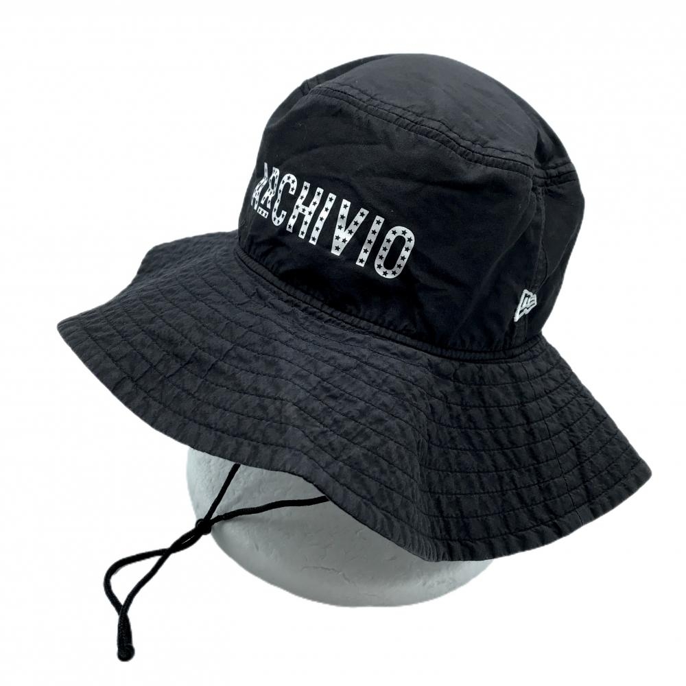 アルチビオ×ニューエラ ハット 黒×白 星柄ロゴ 裏地メッシュ MEDIUM/LARGE/38   ゴルフウェア archivio