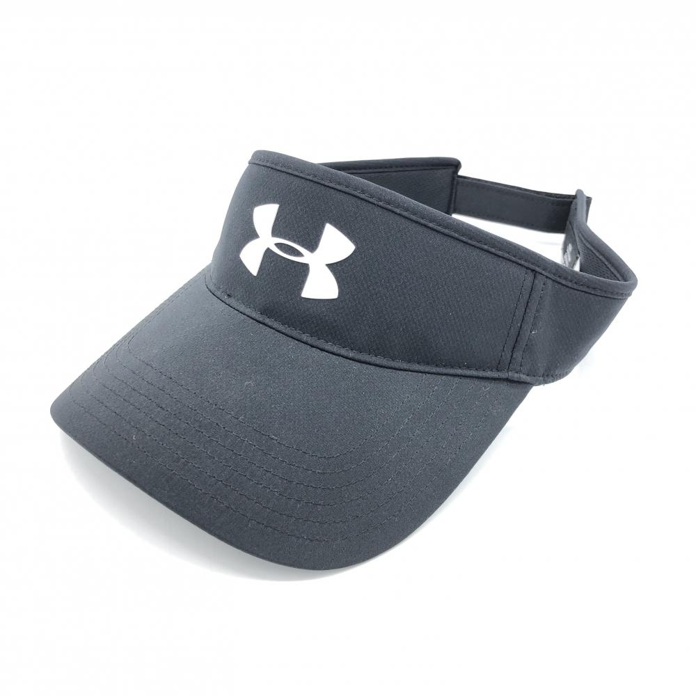 超美品 Under Armour アンダーアーマー サンバイザー 黒 白 ロゴプリント シンプル ゴルフウェア 中古ゴルフウェア通販サイトreonard レオナード