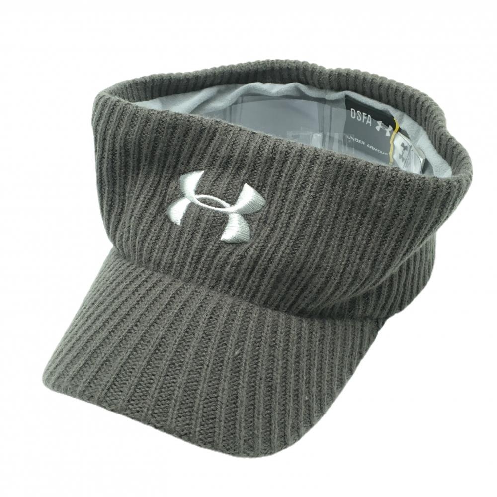 アンダーアーマー ニットサンバイザー グレー ロゴ刺しゅう OSFA   ゴルフウェア UNDER ARMOUR