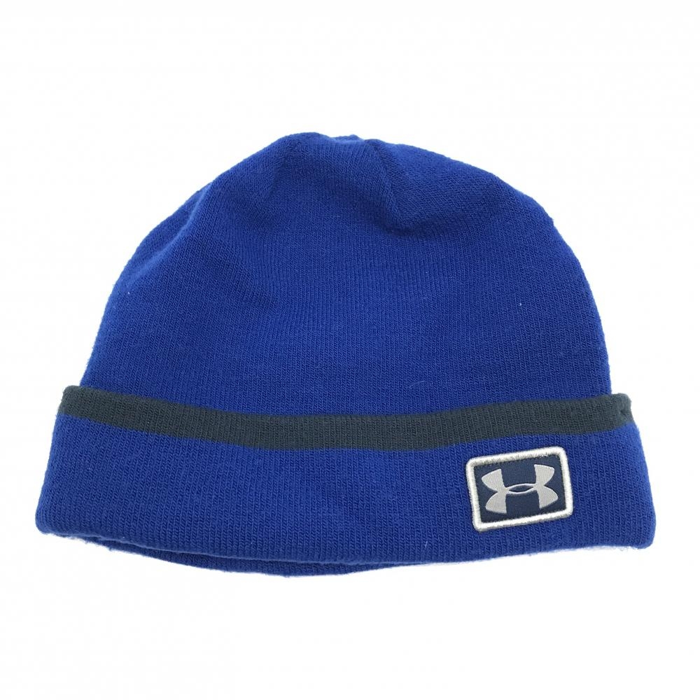 アンダーアーマー ニット帽 ブルー 裏地付き  表記なし  ゴルフウェア UNDER ARMOUR