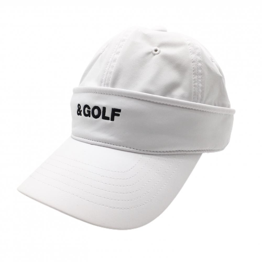 【新品】アンパスィアンドゴルフ 2WAYワークキャップ 白×黒 サンバイザー はっ水 UVカット 58cm   ゴルフウェア 2025年モデル and per se