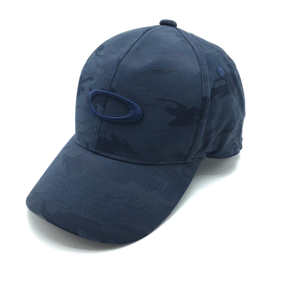 オークリー キャップ ネイビー 迷彩柄 カモフラ 立体ロゴ刺しゅう    ゴルフウェア Oakley