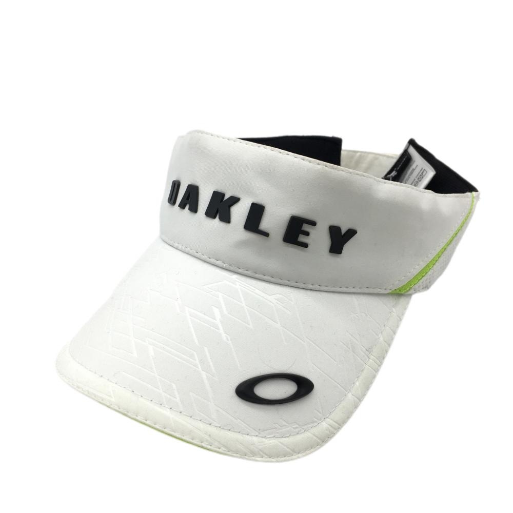 オークリー サンバイザー 白×黒 立体ロゴ  ゴルフウェア Oakley