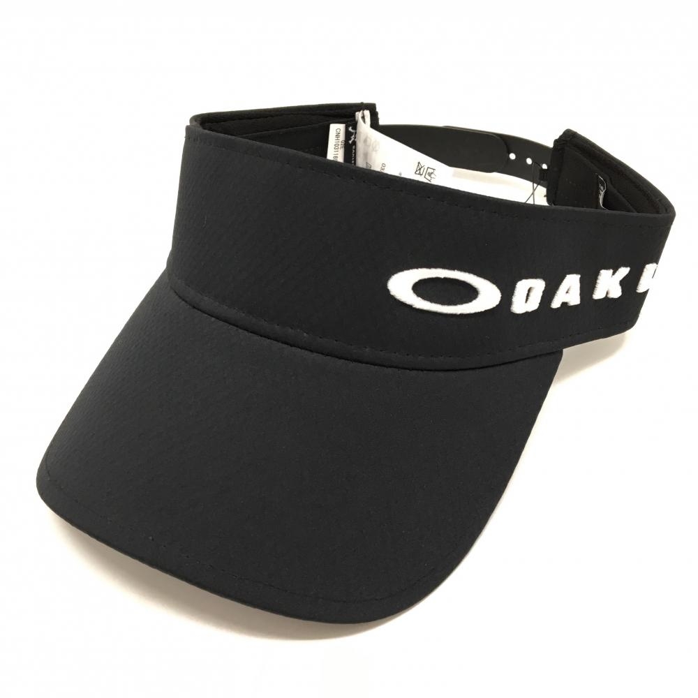 【新品】オークリー サンバイザー 黒×白 ロゴ刺しゅう   ゴルフウェア Oakley