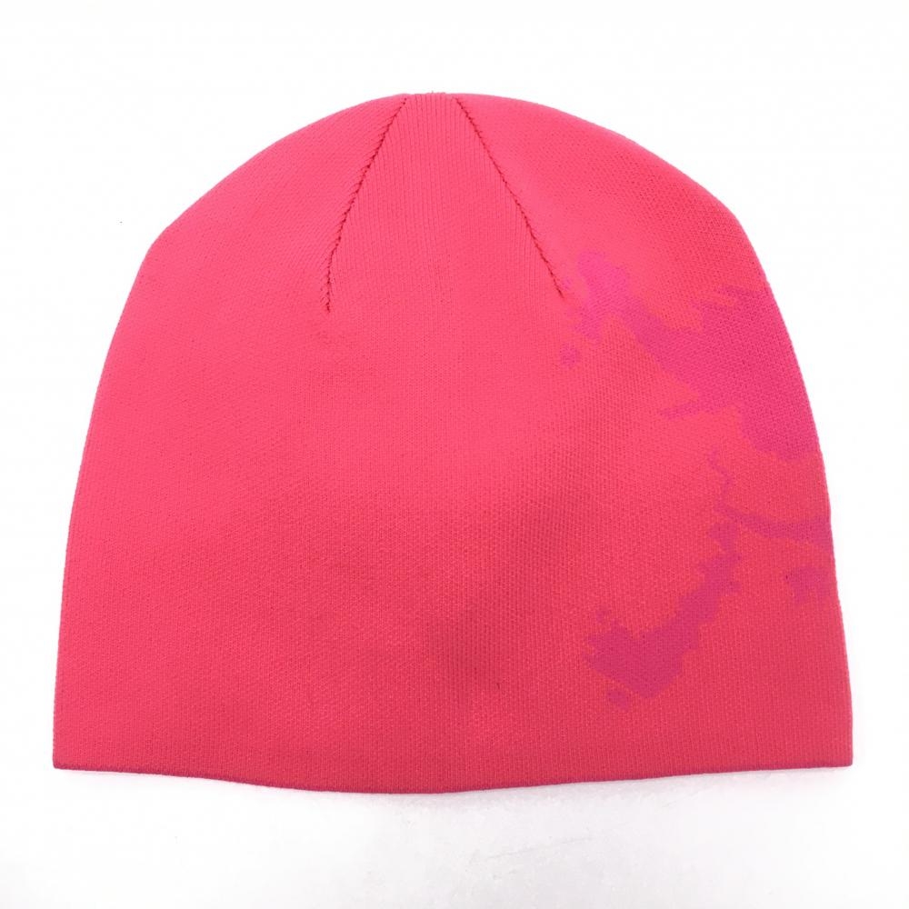 【超美品】オークリー ニット帽 ピンク スカル 58cm(ONE SIZE)  ゴルフウェア Oakley