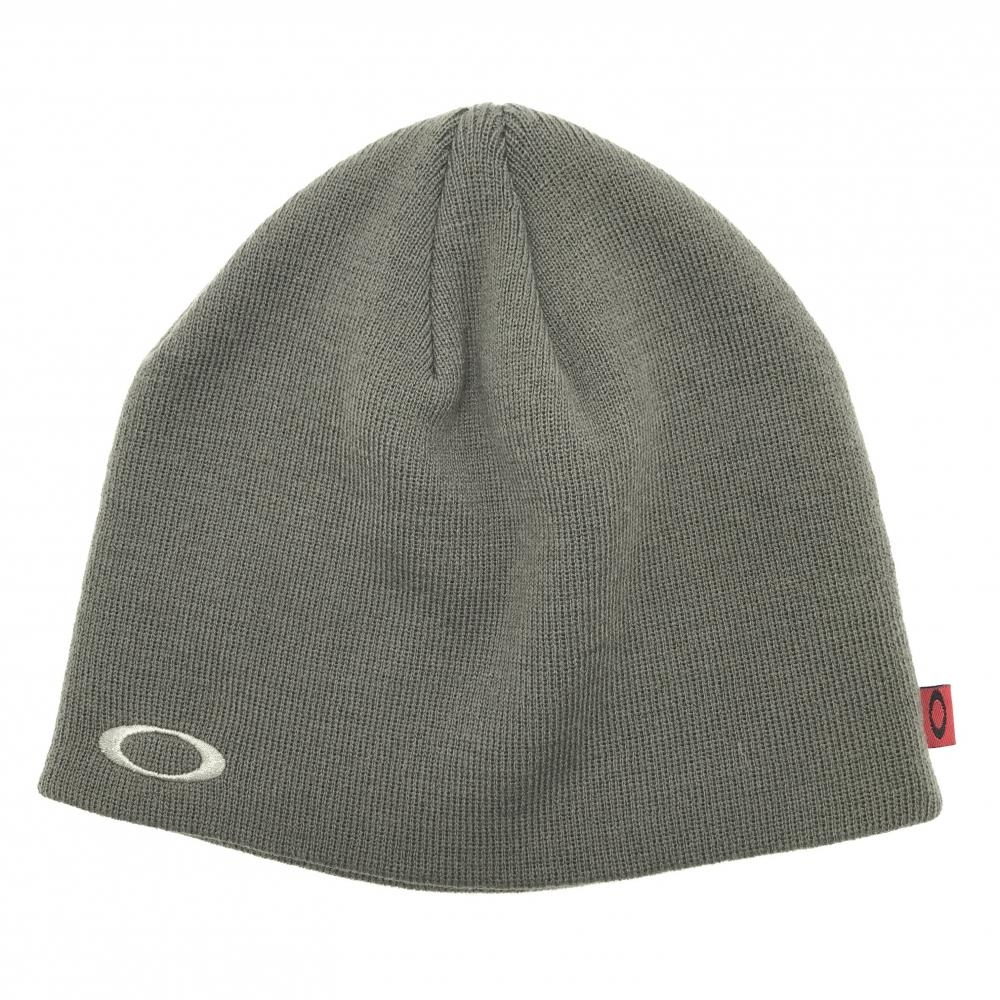 【新品】オークリー ニット帽 グレー ロゴ刺しゅう   ゴルフウェア Oakley