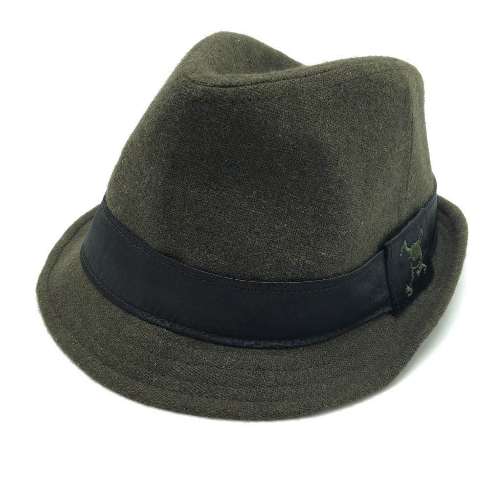 【超美品】オークリー 中折れハット カーキ×黒 スカル ウール混   ゴルフウェア Oakley