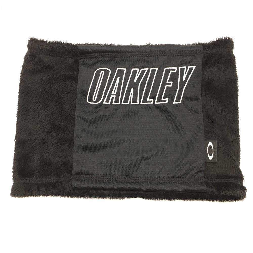 【美品】オークリー ネックウォーマー 黒 異素材 フリース ゴルフウェア Oakley