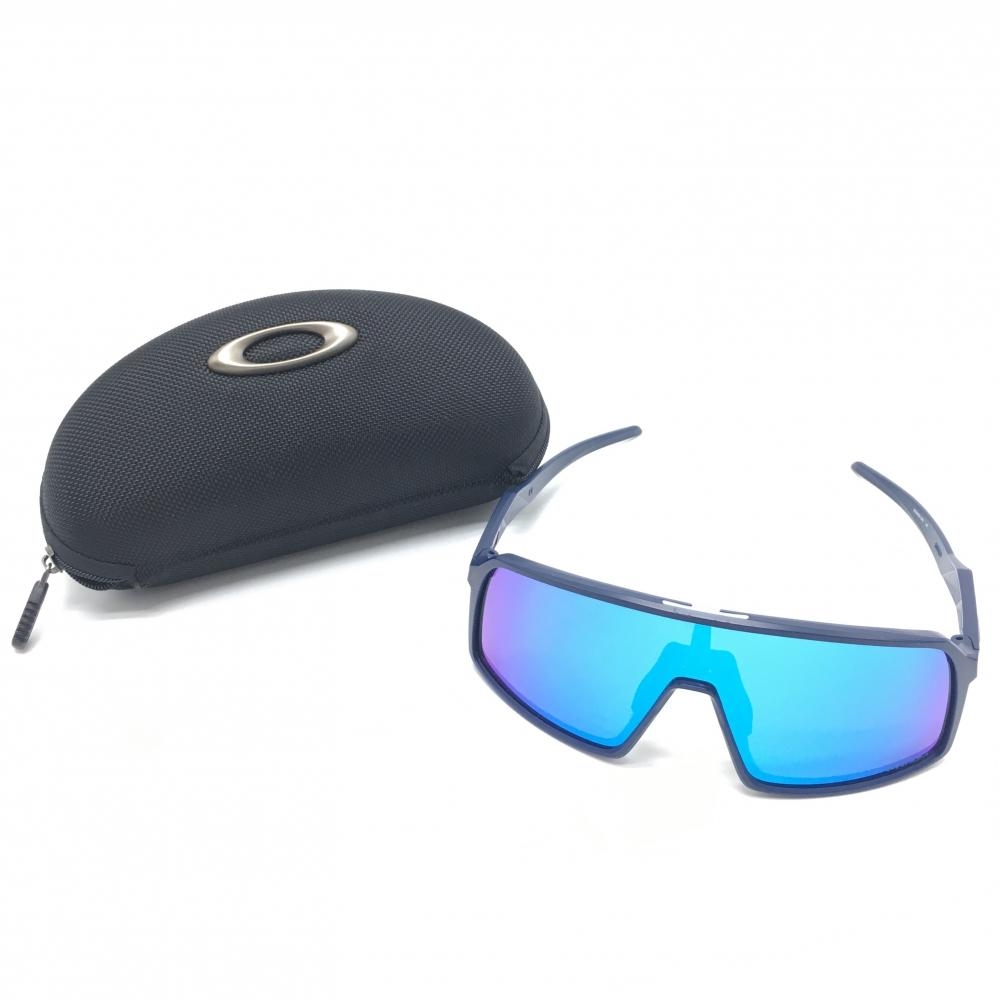 【超美品】オークリー スポーツサングラス ネイビー×ブルー Sutro スートロ OO9406A-04737 ケース付 ゴルフ Oakley