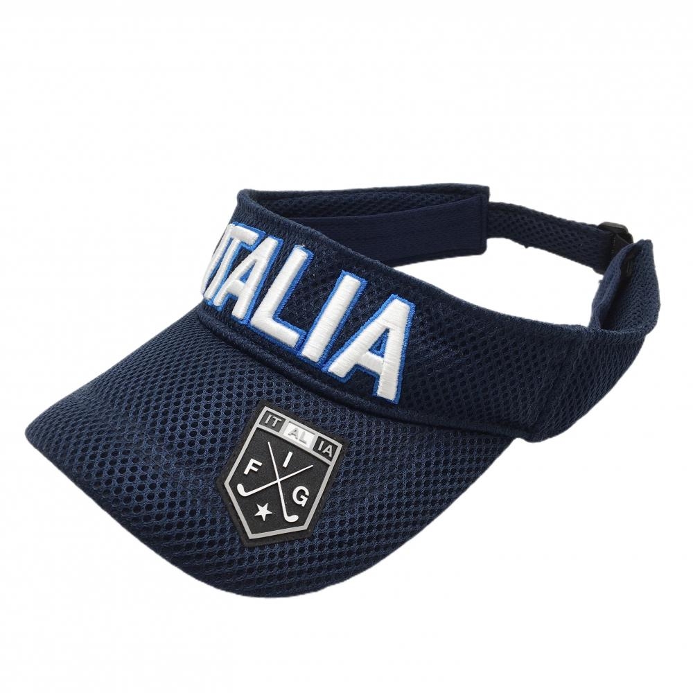【美品】カッパ メッシュサンバイザー ネイビー×白 ITALIA刺しゅう   ゴルフウェア Kappa