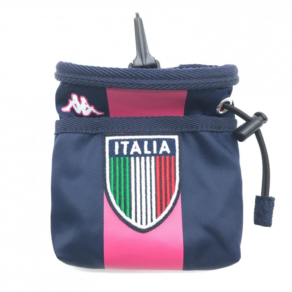 【超美品】カッパ ボールケース ネイビー×ピンク 外ポケット付　ワッペンゴルフ Kappa