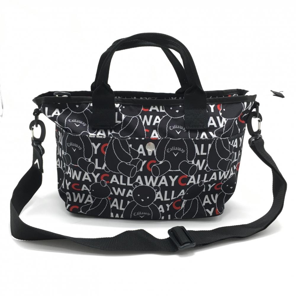 【美品】キャロウェイ 2WAYカートバッグ 黒×白 ベア総柄 ショルダーストラップゴルフ Callaway
