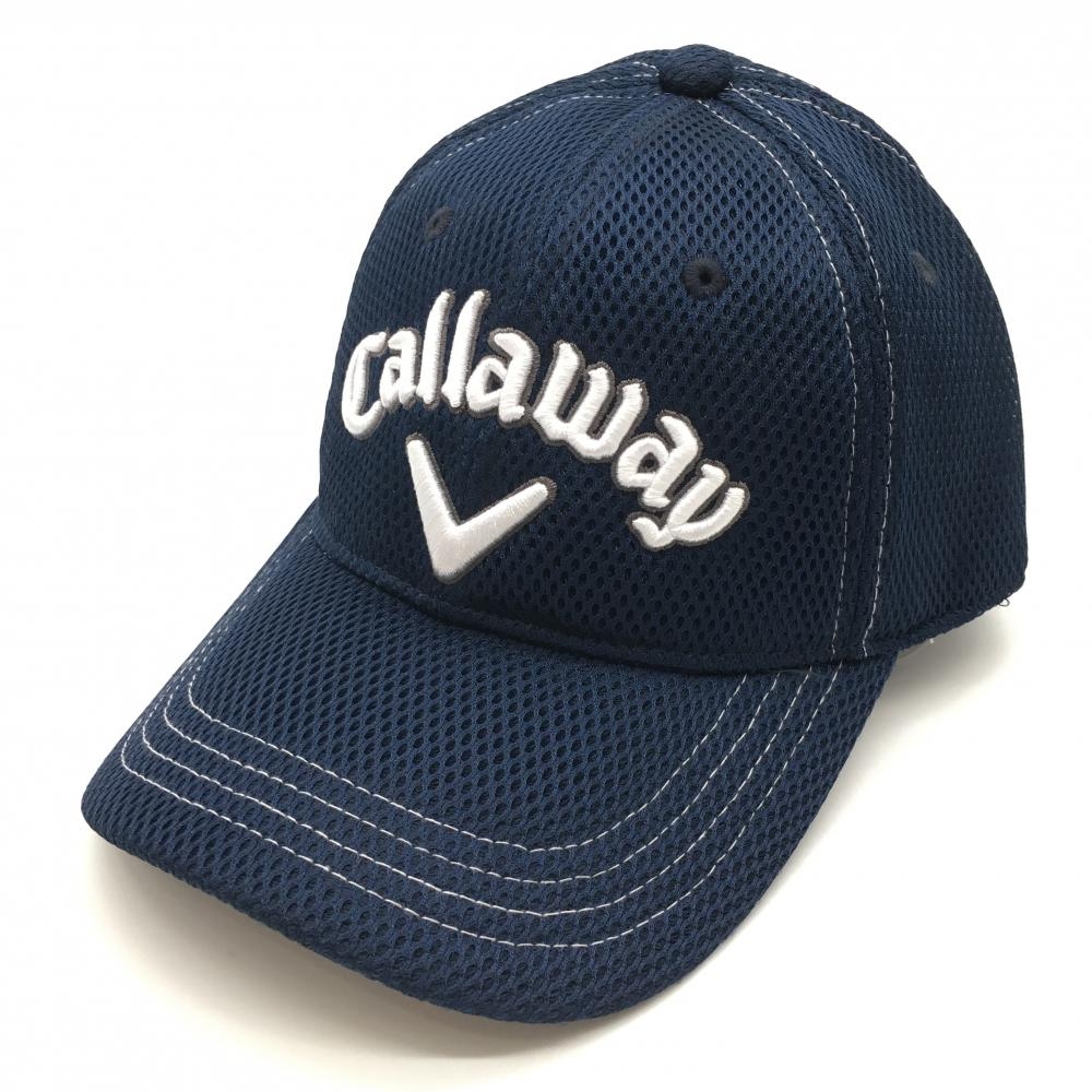 【新品】キャロウェイ メッシュキャップ ネイビー×白 ロゴ刺しゅう FR ゴルフウェア Callaway
