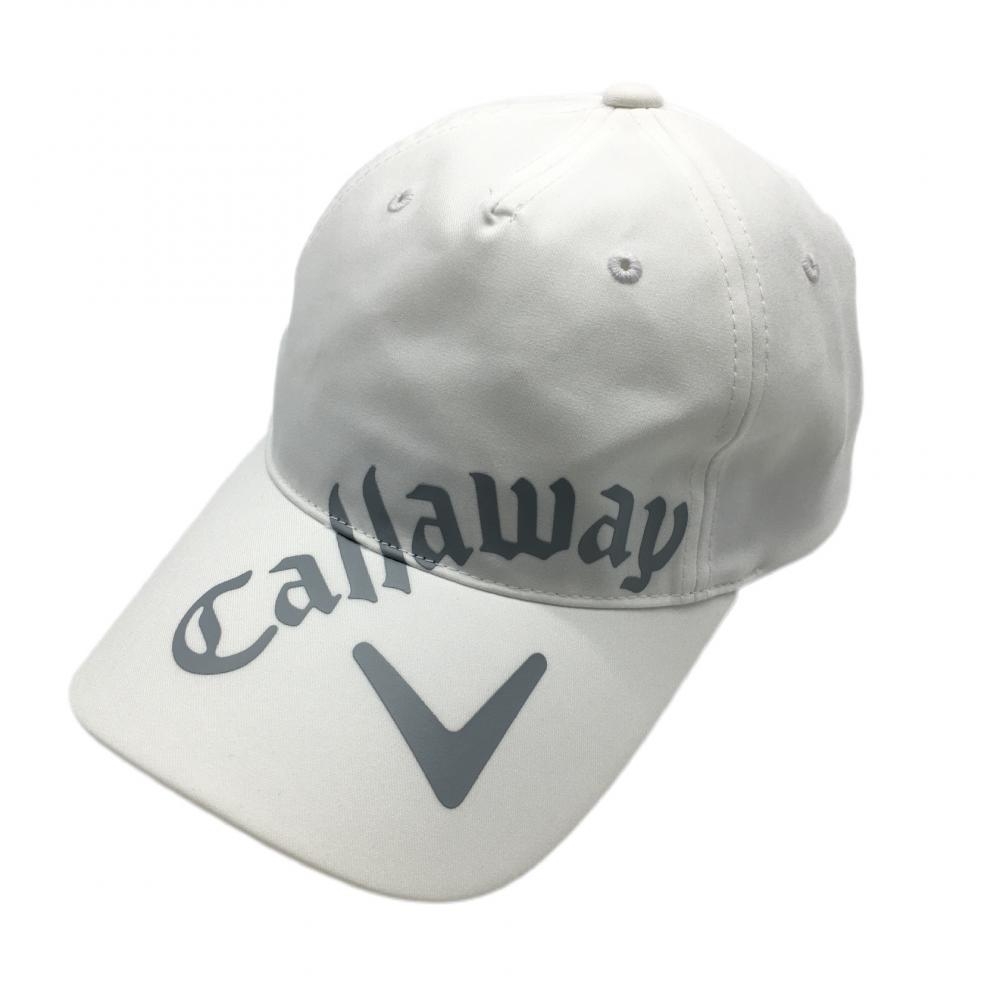 【超美品】キャロウェイ キャップ 白×グレー ロゴプリント FR ゴルフウェア 2022年モデル Callaway