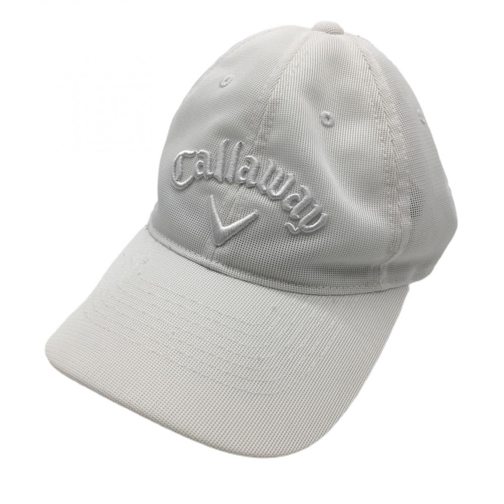 【美品】キャロウェイ メッシュキャップ 白 ロゴ刺しゅう ゴルフウェア 2022年モデル Callaway