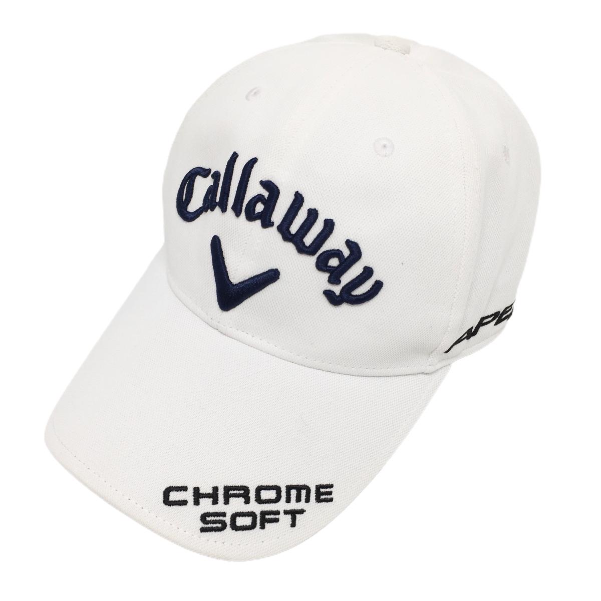 【美品】キャロウェイ キャップ 白×ネイビー 一部裏メッシュ CHROME SOFT  FR ゴルフウェア 2022年モデル Callaway